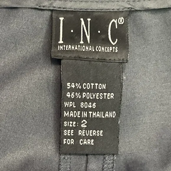 INC International Concepts Womens 2P Gray 2 pc Pant Suit Full Zip Jacket Career - Picture 7 of 13